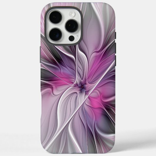 フローラフラクタルモダン抽象芸術フラワーピンク Case-Mate iPhoneケース (裏面)