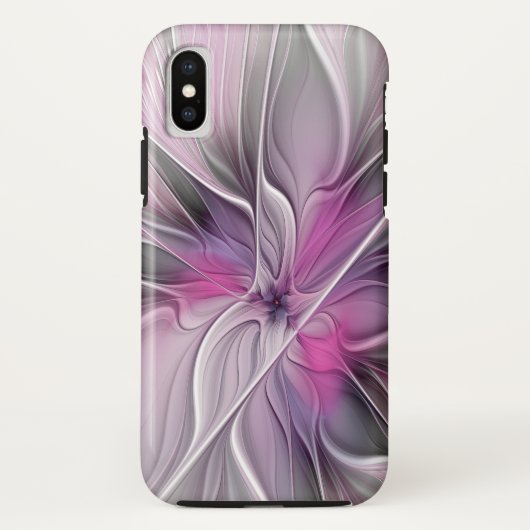 フローラフラクタルモダン抽象芸術フラワーピンク Case-Mate iPhoneケース (裏面)