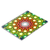 フローラフラクタル点々のあるレトロ曼荼羅 ノートブック (左側)