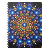 フローラフラクタル点々のあるレトロ曼荼羅 ノートブック (正面)