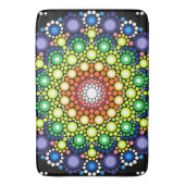 フローラフラクタル点々のあるレトロ曼荼羅 バスマット (正面縦)