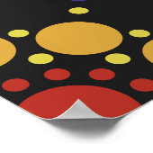 フローラフラクタル点々のあるレトロ曼荼羅 ポスター (角)