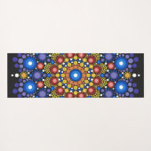 フローラフラクタル点々のあるレトロ曼荼羅 ヨガマット (裏面(横))