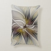 フローラフラクタル、ファンタジーフラワーとアースカラー アクセントクッション (裏面(縦))