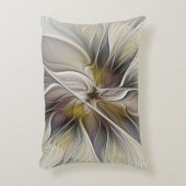 フローラフラクタル、ファンタジーフラワーとアースカラー アクセントクッション (正面(垂直))