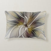 フローラフラクタル、ファンタジーフラワーとアースカラー アクセントクッション (裏面)
