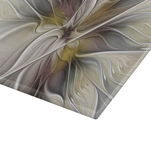 フローラフラクタル、ファンタジーフラワーとアースカラー カッティングボード (角)