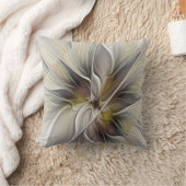 フローラフラクタル、ファンタジーフラワーとアースカラー クッション (ブランケット)