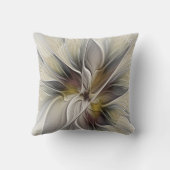 フローラフラクタル、ファンタジーフラワーとアースカラー クッション (裏面)