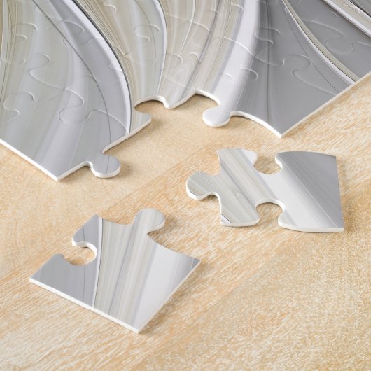 フローラフラクタル、ファンタジーフラワーとアースカラー ジグソーパズル (側面)