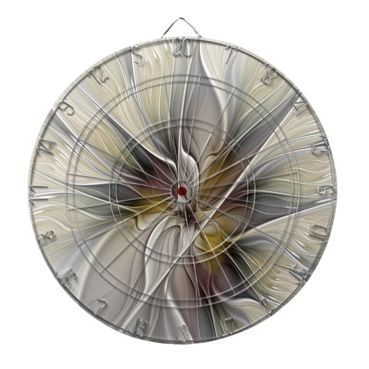 フローラフラクタル、ファンタジーフラワーとアースカラー ダーツボード (正面)