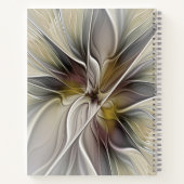 フローラフラクタル、ファンタジーフラワーとアースカラー ノートブック (裏面)