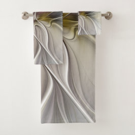 フローラフラクタル、ファンタジーフラワーとアースカラー バスタオルセット