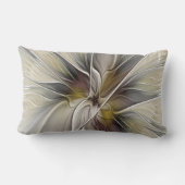 フローラフラクタル、ファンタジーフラワーとアースカラー ランバークッション (裏面)