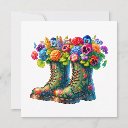 フローラフラットノートカードとアートからフレームへ ノートカード (正面)