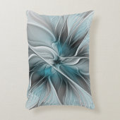 フローラフラッモダンタル抽象芸術ブルーグレー アクセントクッション (正面(垂直))