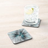 フローラフラッモダンタル抽象芸術ブルーグレー コースター (右側)