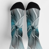 フローラフラッモダンタル抽象芸術ブルーグレー ソックス (上部)