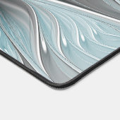 フローラフラッモダンタル抽象芸術ブルーグレー デスクマット (コーナー)