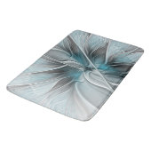 フローラフラッモダンタル抽象芸術ブルーグレー バスマット (アングル)