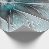 フローラフラッモダンタル抽象芸術ブルーグレー ラッピングペーパー (角)