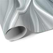 フローラフラッモダンタル抽象芸術ブルーグレー ラッピングペーパー (ロールコーナー)