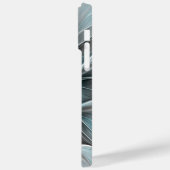 フローラフラッモダンタル抽象芸術ブルーグレー Case-Mate iPhoneケース (裏面 / 左)