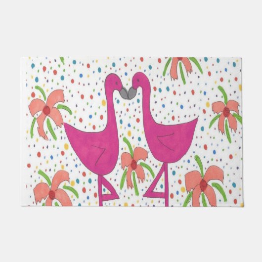フローラフラミンゴフィエスタ ドアマット (正面)