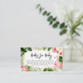 フローラフラミンゴ赤ちゃんシャワーベビー 名刺 (スタンド正面)