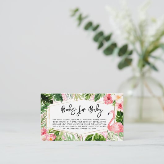 フローラフラミンゴ赤ちゃんシャワーベビー 名刺 (スタンド正面)