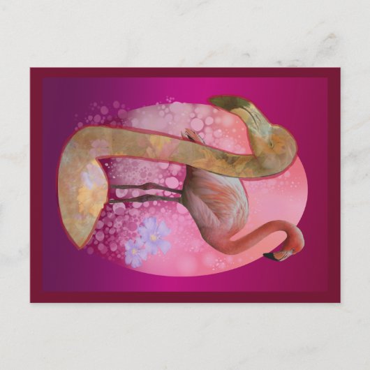 フローラフラミンゴ ポストカード (正面)