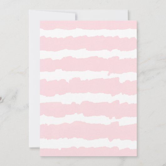 フローラフラミンピンク金ゴールド女の子の赤ちゃんシャワー 招待状 (裏面)