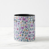 フローラフラワーウォーターカラーベクターホワイトコーヒーマグ マグカップ (中央)
