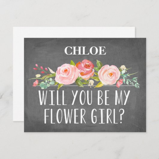 フローラフラワーガールカード 招待状 (正面/裏面)