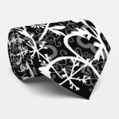 フローラフラワーグレースケールネックタイ ネクタイ (ロール)