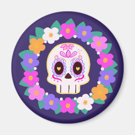 フローラフラワーシュガースカル マグネット