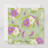 フローラフラワーズブライダルシャワー招待状パープル 招待状 (裏面)