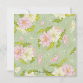 フローラフラワーズブライダルシャワー招待状ピンク 招待状 (裏面)