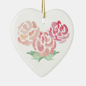 フローラフラワーハート形状セラミックホリデーオーナメント セラミックオーナメント (右)