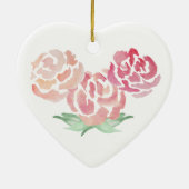 フローラフラワーハート形状セラミックホリデーオーナメント セラミックオーナメント (裏面)