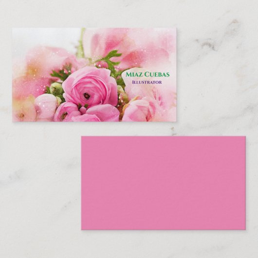 フローラフラワーバラブーケ抽象芸術 名刺 (正面/裏面)