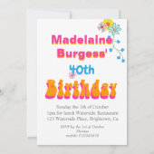 フローラフラワーパワーカラフル誕生日招待状 招待状 (裏面)