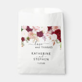 フローラフラワーフリ結婚ーズ赤面ブルゴーニュ フェイバーバッグ (正面)