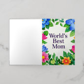 フローラフラワーワールド最高のズママ 箔グリーティングカード (外側レイダウン)