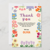 フローラフラワー誕生日5thサンキューフラットカード サンキューカード (正面)