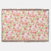 フローラフランジパニ熱帯花の水彩 スローブランケット (正面)