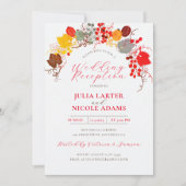 フローラフランスのスイートベリーブドウ結婚式レセプション 招待状 (正面)