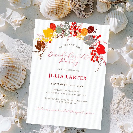 フローラフランスのスウィートベリーグレープバチェロレッテ 招待状