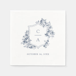 フローラフランスのス結婚クレストダスティブルー スタンダードカクテルナプキン