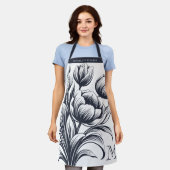 フローラフランスのチューリップモノグラム エプロン (着用した状態)